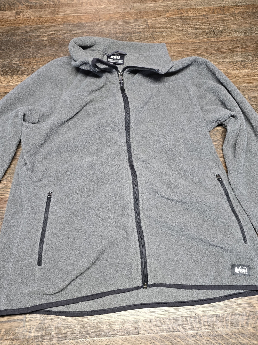 REI Kids' Full‑Zip Gray Fleece Jacket